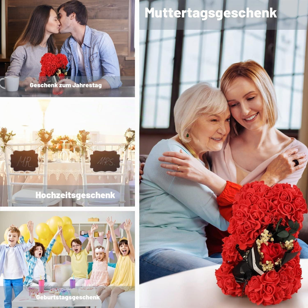 Rosenbär Valentinstagsgeschenk für Sie,Rosenblumenbär Rosen Teddybär Geschenk für Muttertag, Valenti