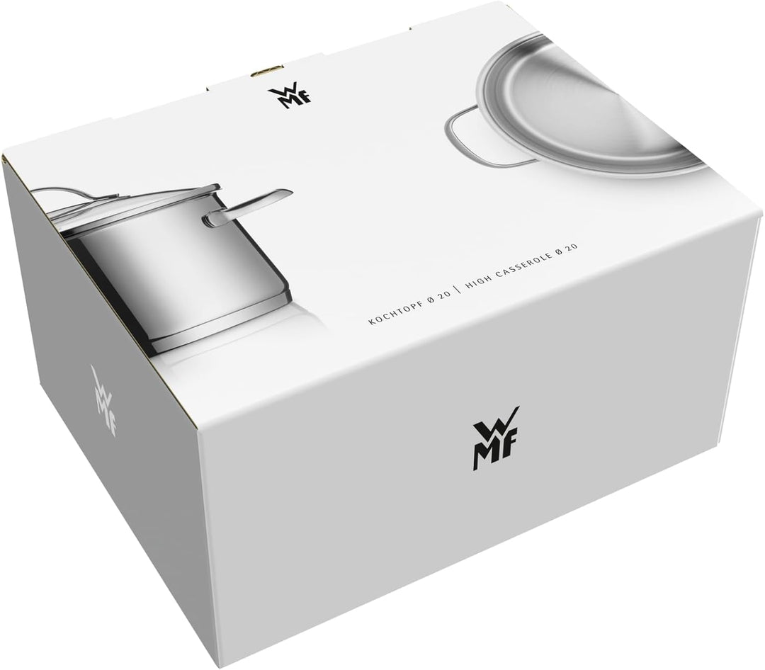 WMF Diadem Plus Kochtopf gross 20cm, Glasdeckel, Fleischtopf Induktion 3,7l, Cromargan Edelstahl pol
