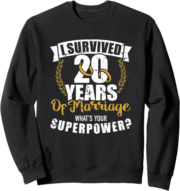 20. Hochzeitstag 20 Ehejahre Superkräfte Sweatshirt