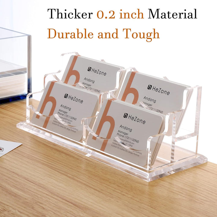 Visitenkartenhalter Display für Schreibtisch 4 Fächer, klares Acryl Visitenkartenständer Rack mit 1