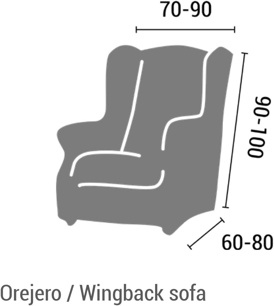 Estoralis Berto - Stretch Husse für Ohrensessel, Grösse 1 Sitzer (Standard), Farbe Grau Ohrensessel