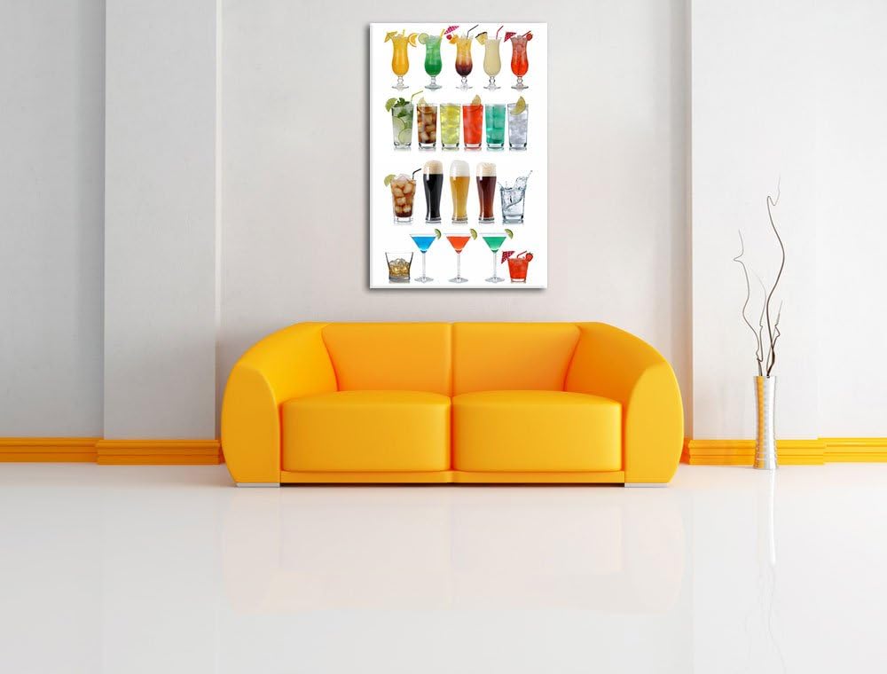Cocktails, Long Drinks und Bier Format: 100x70 auf Leinwand, XXL riesige Bilder fertig gerahmt mit K