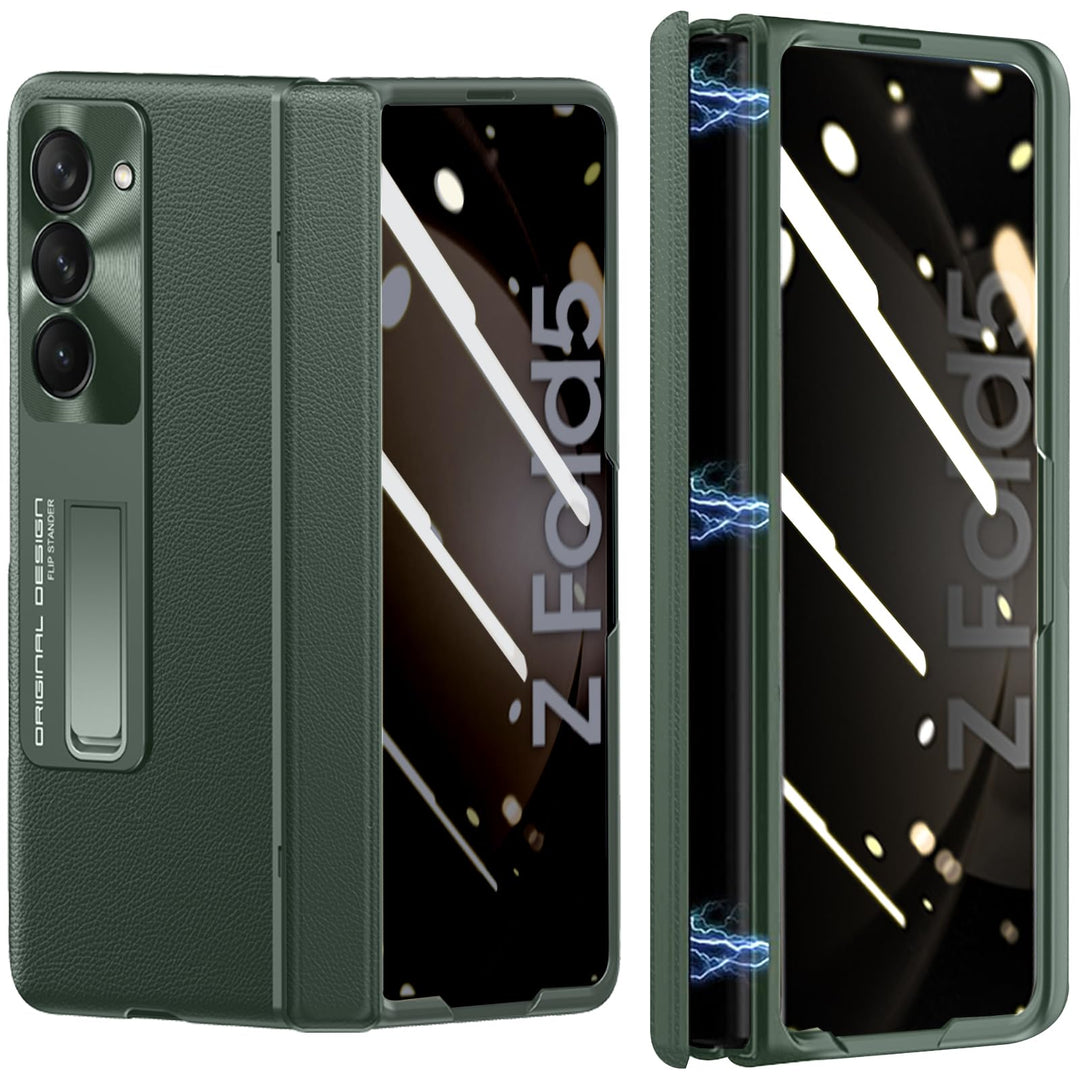 NINKI Kompatibel Samsung Galaxy Z Fold 5 Schutzhülle mit Privacy Screen Protector Glas,Magnetischer