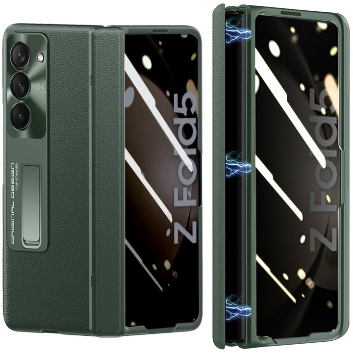 NINKI Kompatibel Samsung Galaxy Z Fold 5 Schutzhülle mit Privacy Screen Protector Glas,Magnetischer