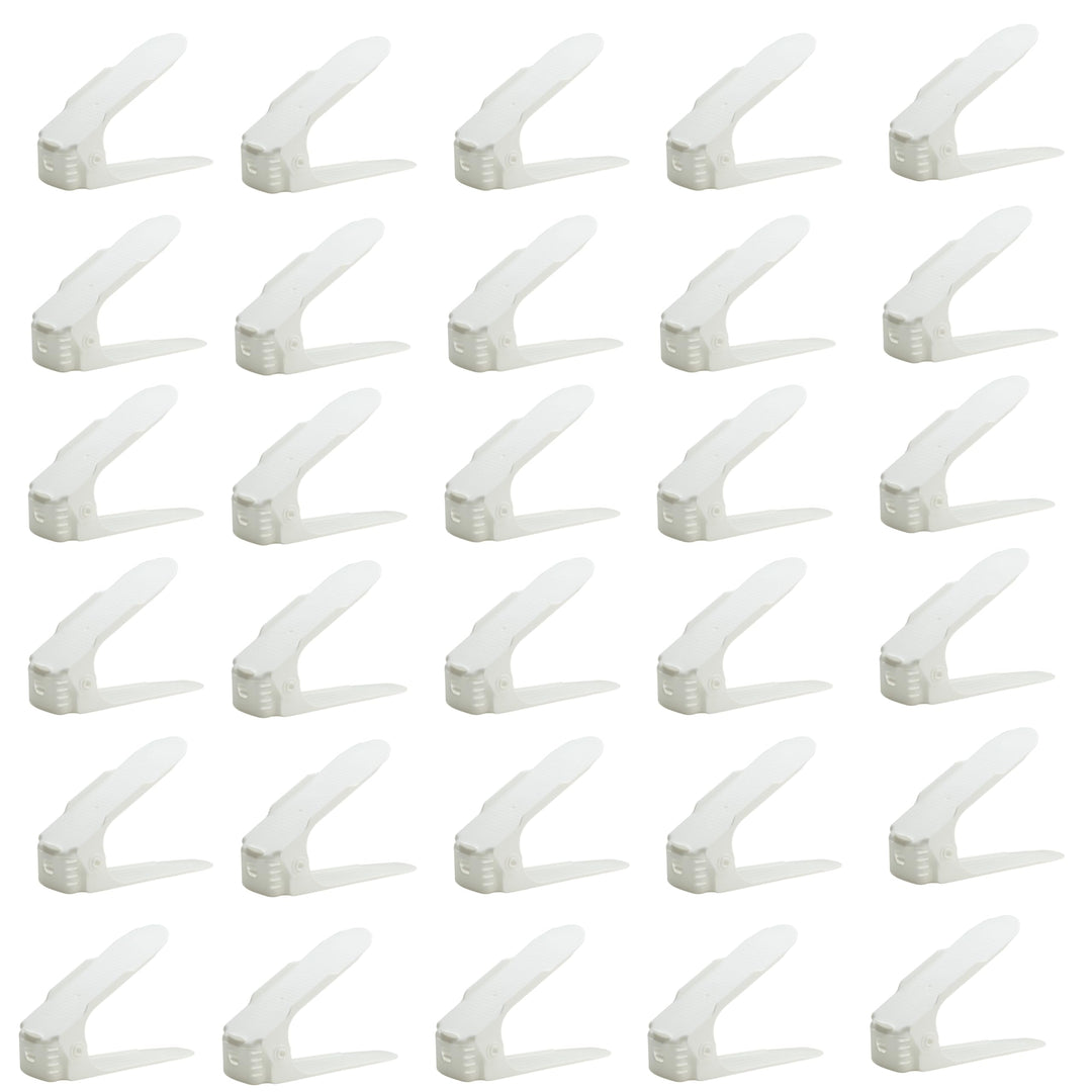 30 x Verstellbarer Schuhregal Schuhstapler schuhaufbewahrung Schuhorganizer Schuhhalter Farbe: Weiss
