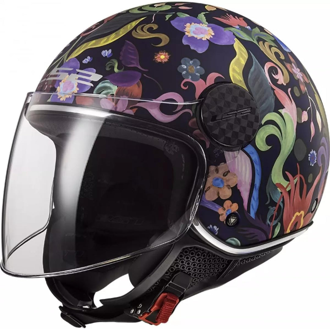 LS2 Motorradhelm OF558 SPHERE LUX BLOOM Blau Rosa, Schwarz/Blau/Rosa, M, 305586126M M Schwarz/Blau/R