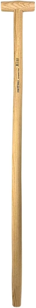 Synx Tools Spatensteel 110cm Gebogen, Schaufelstiel, Spatenstiel, Ersatz Spaten Holz Stiel aus Buche