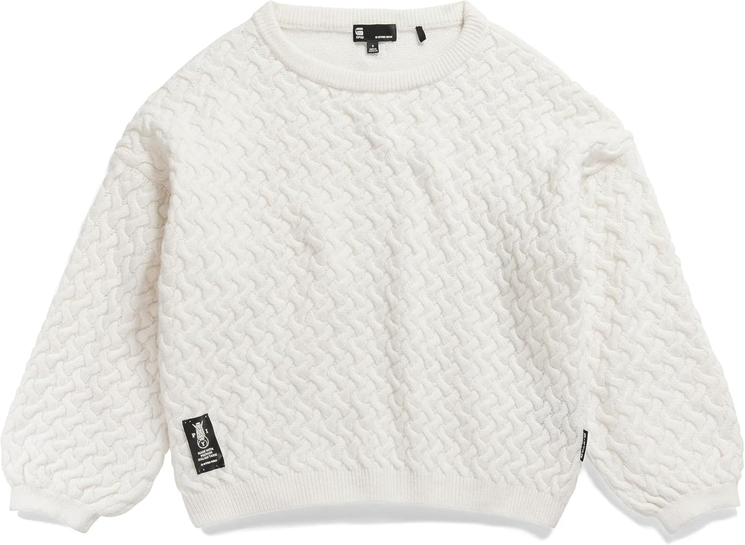 G-STAR Damen Chunky Loose Boat Knitted Pullover Knits, Beige (Eggnog D23968-d170-g076)