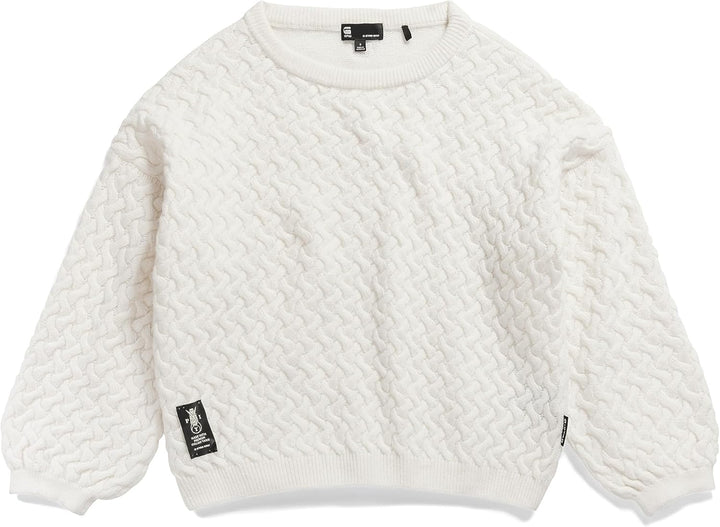 G-STAR Damen Chunky Loose Boat Knitted Pullover Knits, Beige (Eggnog D23968-d170-g076)