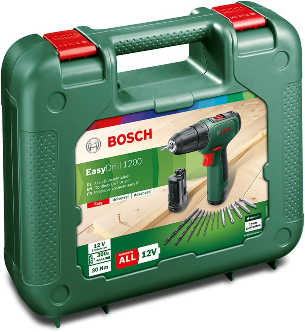 Bosch Home and Garden Bosch Akku Bohrschrauber EasyDrill 1200 (2 Akku, 12tlg. Zubehör-Set, 12 Volt S