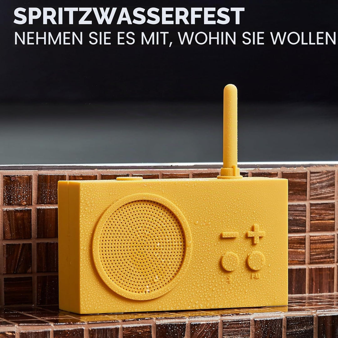 Lexon TYKHO 3 Tragbarer Bluetooth Lautsprecher mit FM Radio, Wasserdicht und Wiederaufladbarer Akku