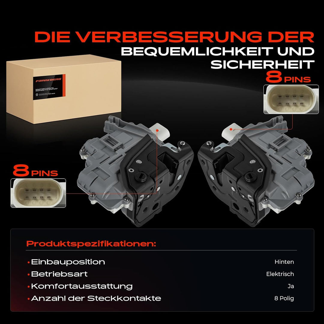 Frankberg 2x Türschloss Stellmotor Hinten Kompatibel mit A3 2006-2013 A4 2002-2009 A6 2004-2009 A8 2