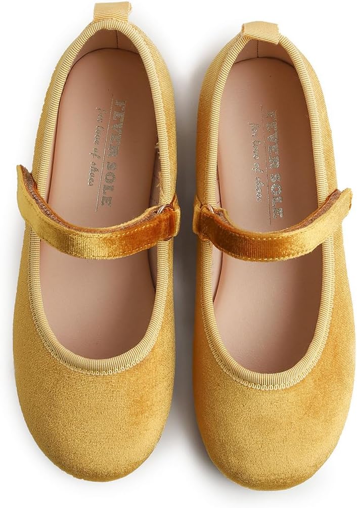 Feversole Girls Cute Dress, Mädchen süsses Kleid Mary Jane Schuhe weiche Party Urlaub Ballerinas 30