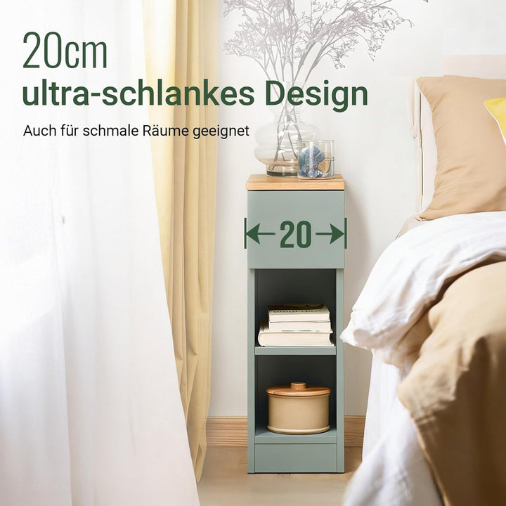 SoBuy Nachttisch mit Schublade für Boxspringbett Sofatisch Beistelltisch schmal Telefontisch Nachtsc