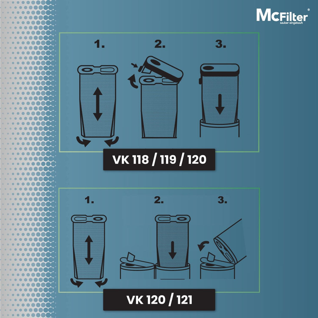 McFilter I 10 Staubsaugerbeutel geeignet für Vorwerk Kobold VK118 VK119 VK120 VK121 VK122 I Filterpa