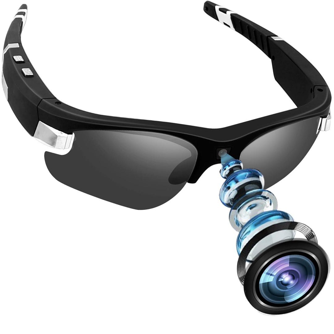 Action Cam, 1080P HD Brille mit Kamera, One-Touch & Polarisierte Linse Brille Kamera mit 160 Minuten