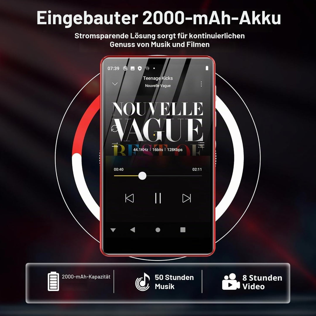 SWOFY 4,0 Zoll Touchscreen MP3 MP4 Player, Bluetooth sowie WiFi, portables Stereogerät, FM Radio, Re