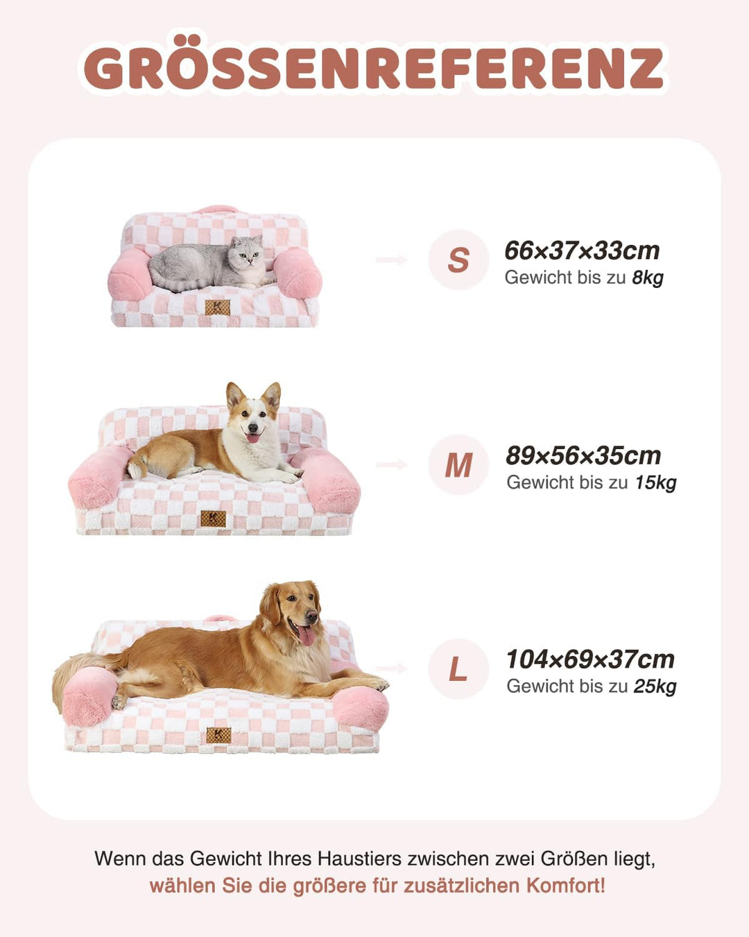KSIIA Orthopädisches Katzenbett Flauschig 89x56cm, Abnehmbar Katzensofa Hundebett Waschbar, Hundesof