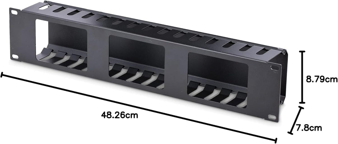 StarTech.com Horizontaler 2HE Rack Finger Kabelkanal mit Abdeckung - 19" Netzwerk/serverschrank Fing