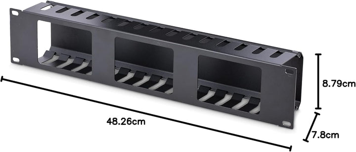 StarTech.com Horizontaler 2HE Rack Finger Kabelkanal mit Abdeckung - 19" Netzwerk/serverschrank Fing
