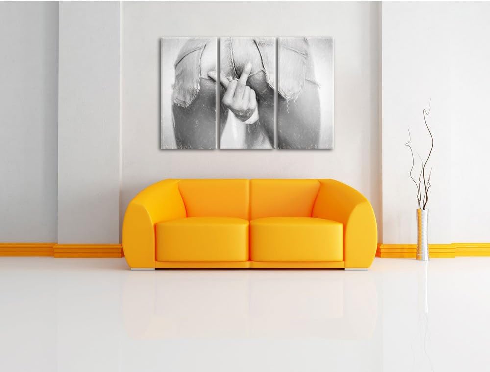 Pixxprint Frau in sexy Pose als Leinwandbild/Grösse: 3 Teilig (120x80 cm) cm/Wandbild/Kunstdruck/fer