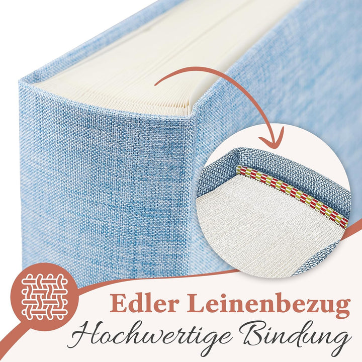Das Fotoalbum für die Ewigkeit - 100 Seiten mit Platz für 500 Fotos. Fotoalbum leinen Fotoalbum blau