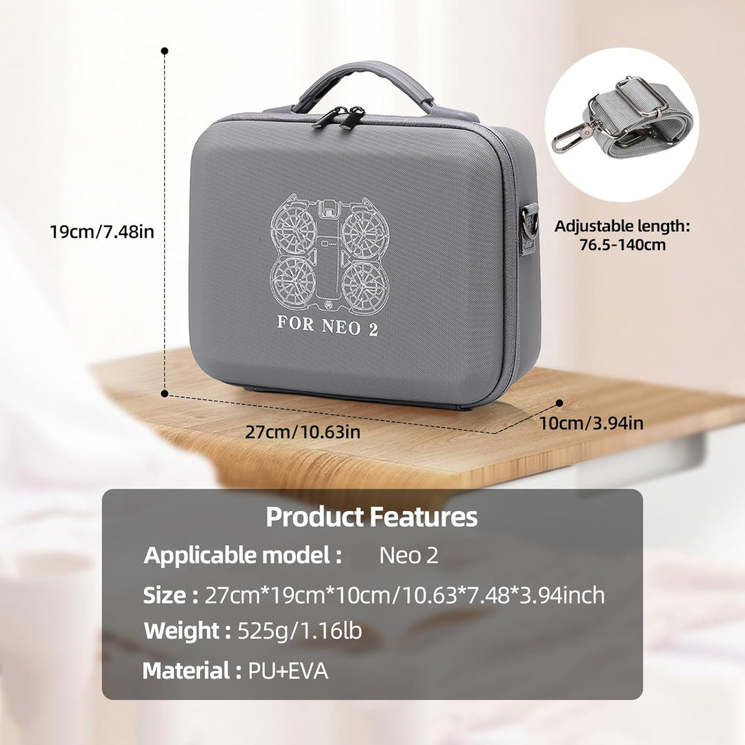 Tasche DJI Neo2 Drohne,Carrying Case für DJI Neo2 mit 2 Akkus,Ladestation,Neo 2 kleine Tragetasche m