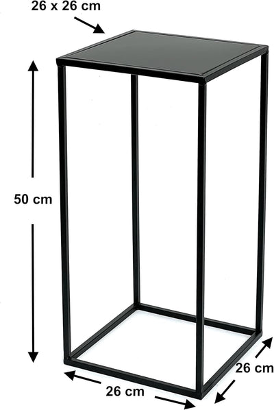 DanDiBo Blumenhocker Metall Schwarz Eckig 60-50 cm Blumenständer Beistelltisch 96312 Blumensäule Mod