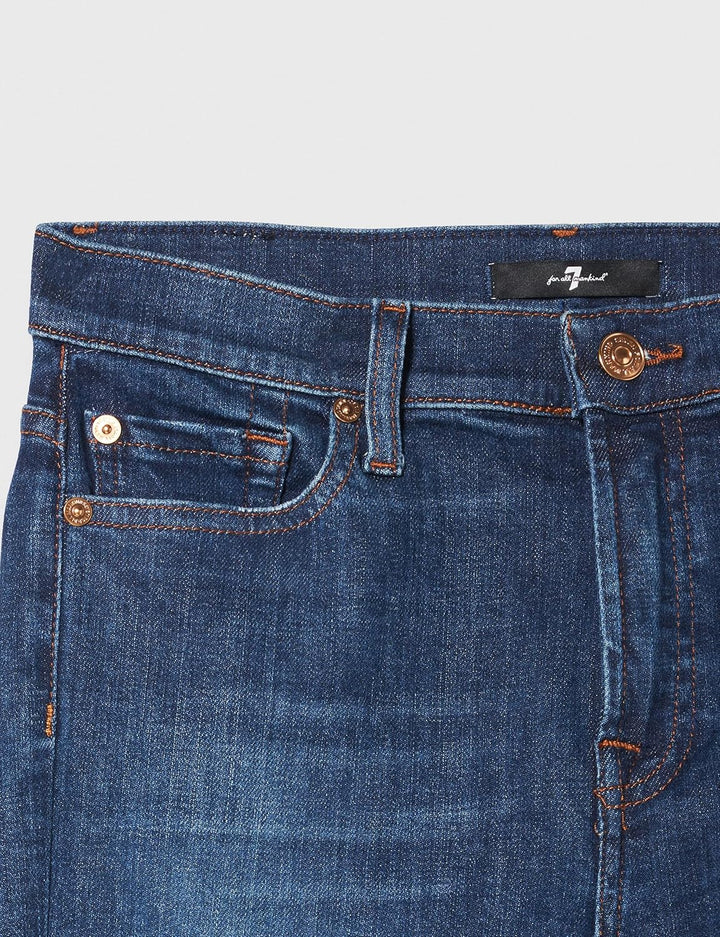 7 For All Mankind Damen Hw Skinny Slim Illusion Jeans 29 Dark Blue, 29 Dark Blue