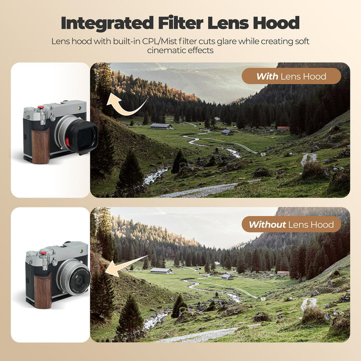 Freewell The Real Gegenlichtblende - Hybrid CPL/Mist Filter, Flipable, Touchless Filterbetrieb für F