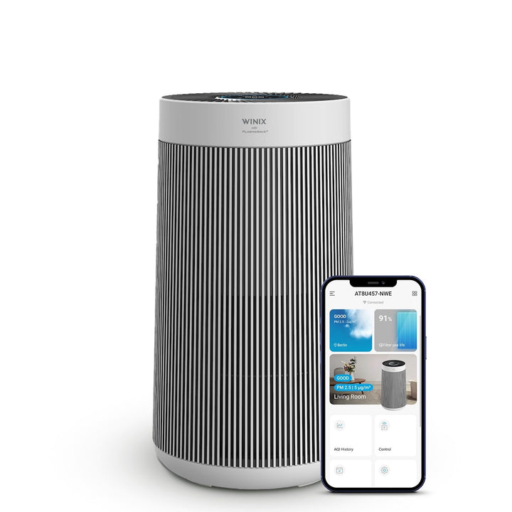 WINIX T800 Smart HEPA Luftreiniger WiFi Alexa, 99,99% Filterleistung, CADR 500m³/h für 120m² Raucher