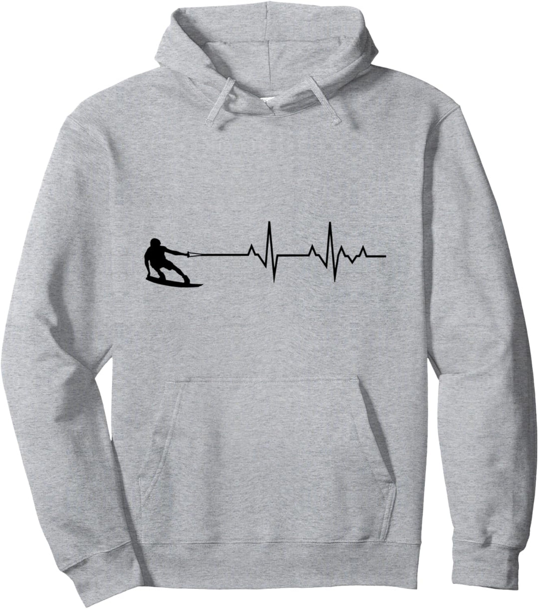 Wakeboard Herzschlag See Wassersport Wakeboarden Surfen Pullover Hoodie