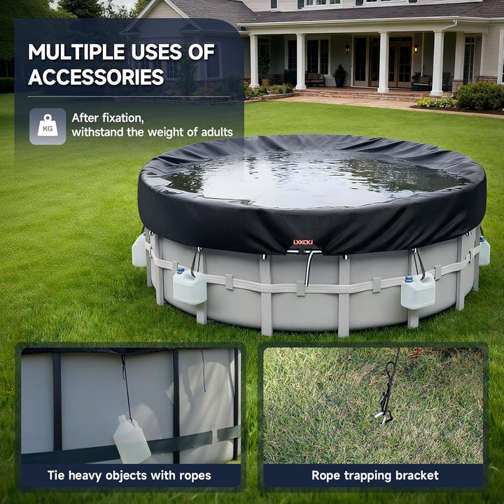 LXKCKJ Runde Poolabdeckung für oberirdische Pools- Lagertank Poolabdeckung mit Kordelzug Design-Whir