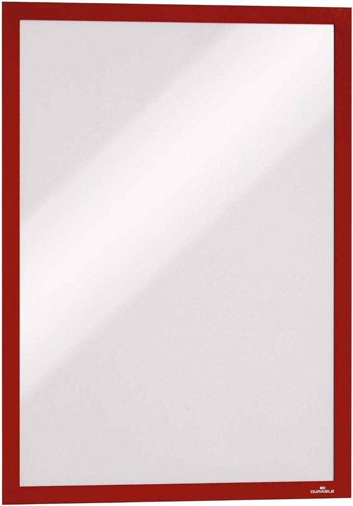 Durable Info-Rahmen Duraframe (A3, selbstklebend mit Magnetverschluss) 6 Stück, rot, 488303 A3 rot,