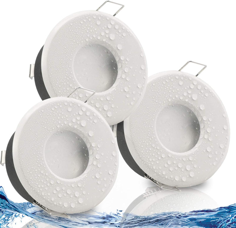 trendlights24 Merano Decken Einbaustrahler rund IP65-3er Set ultra flach 50 mm LED Spots 5W 230V Neu