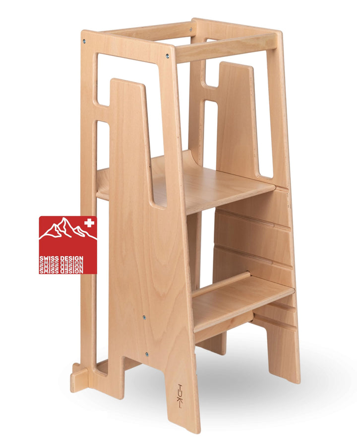 Tuki Lernturm ab 1 Jahr für Kinder Nature | Höhenverstellbar, hohe Standsicherheit, ergonomisches De