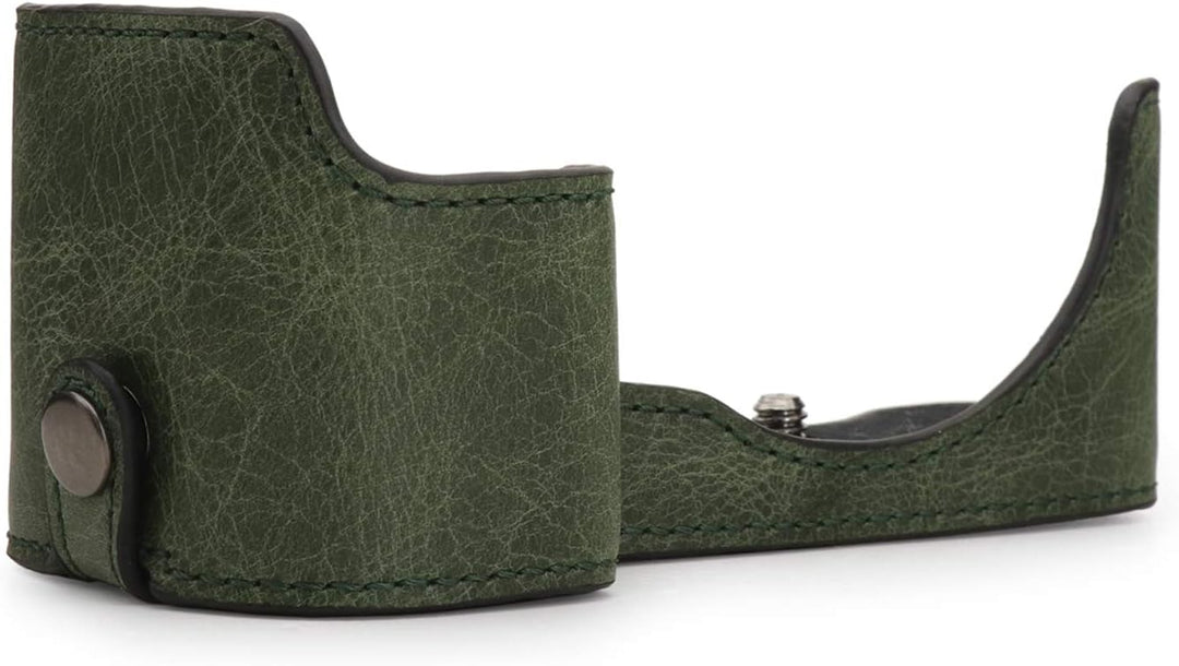 MegaGear MG1644 Ever Ready Kameratasche aus Echtleder, kompatibel mit Sony Alpha A6100, A6400, Grün,