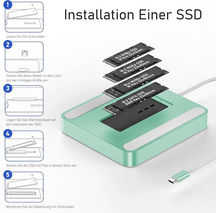 USB C HUB Für iMac 24" 2021/2023/2024, 7 In 1 iMac HUB Für iMac M1/M3/M4, iMacZubehör Mit USB C 10gb