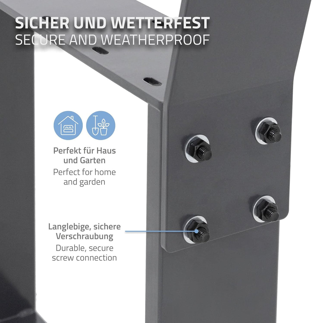 ML-Design 2 Stück Bankbeine aus Stahl massiv 40x78,5cm Anthrazit stabil wetterfest rostfrei Bankgest