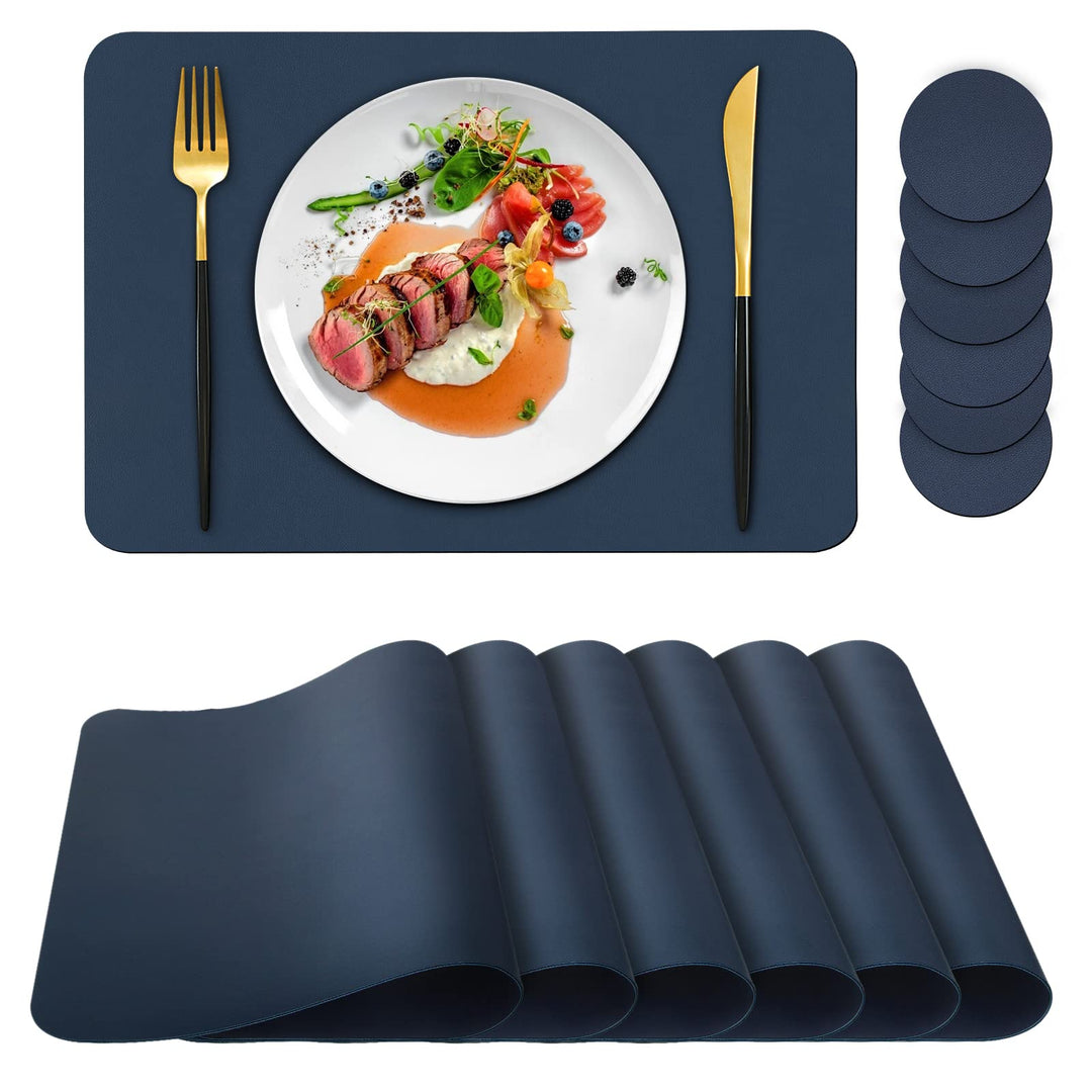 Platzdeckchen-Set, 6 Stück, Platzsets mit Untersetzern, Hitze-Flecken, Kratzfest, rutschfest, wasser
