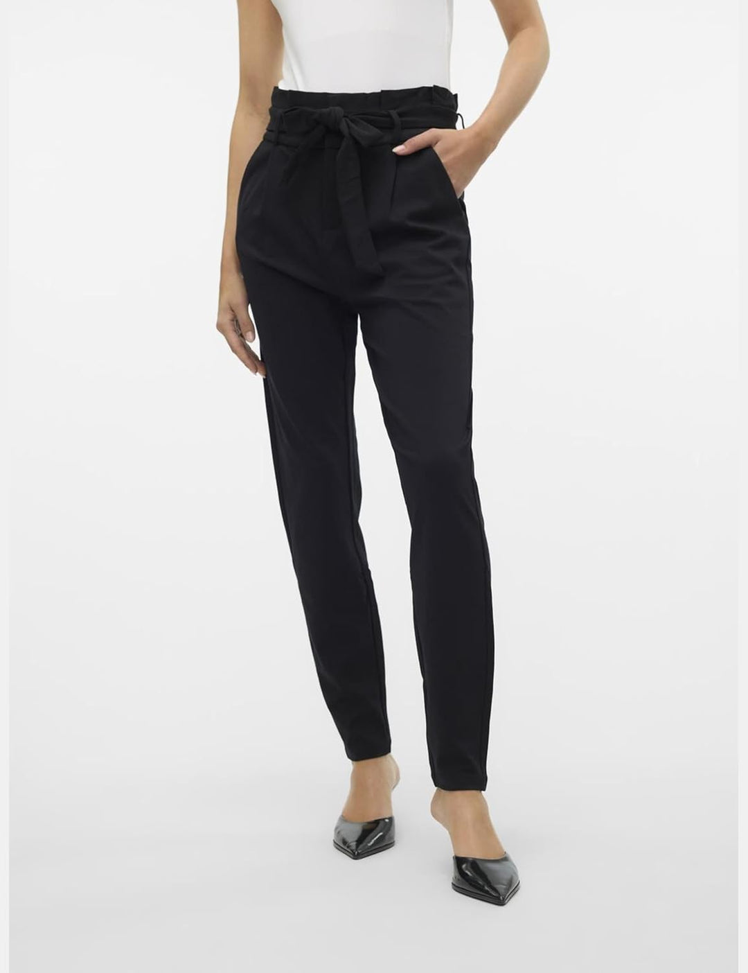 VERO MODA Damen Stoffhose Vmeva Hw Loose Paperbag Pant Ga Noos L / 30L Schwarz, L / 30L Schwarz