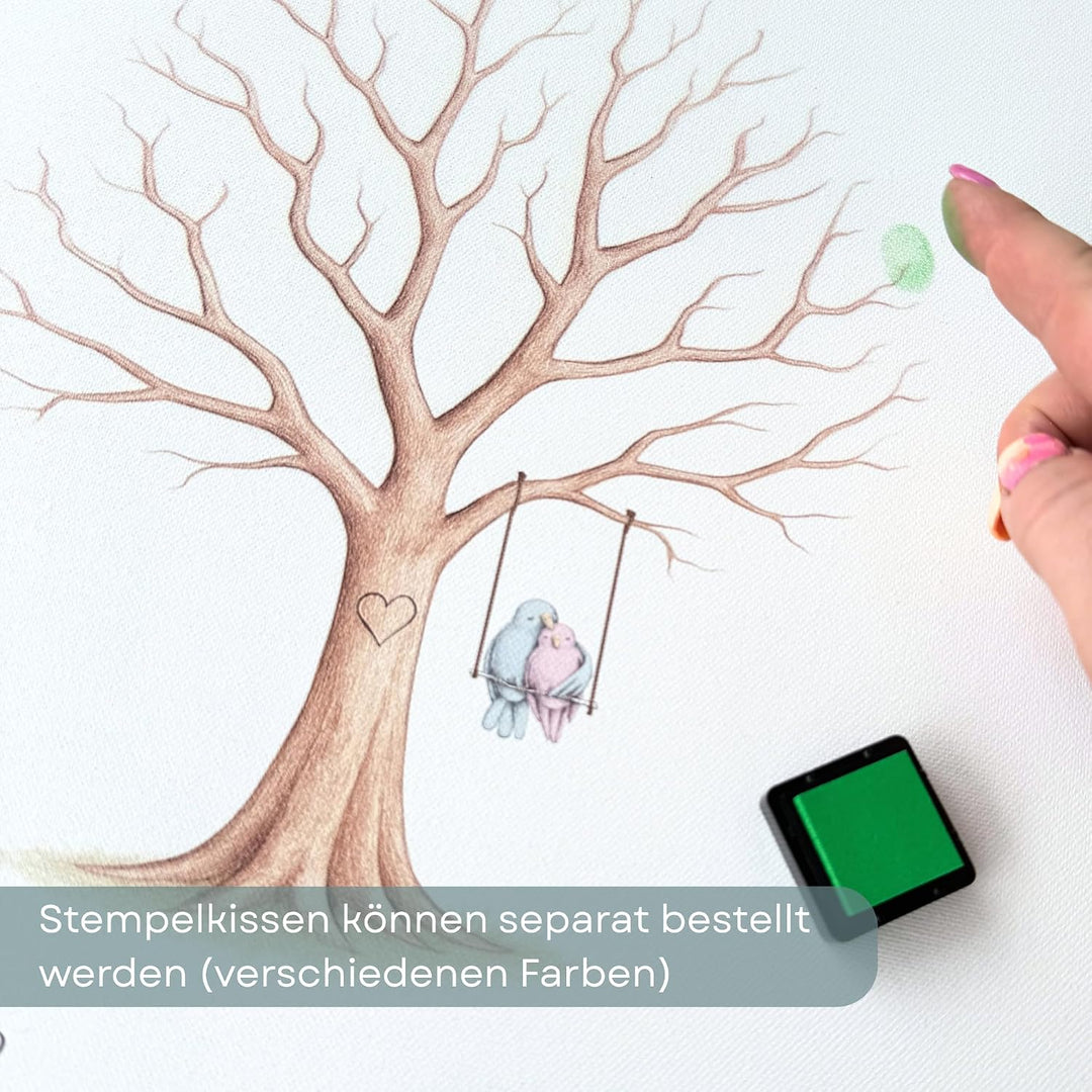 KATINGA Leinwand zur Hochzeit – Bild für Fingerabdrücke mit Baum - Personalisiert oder mit „Unsere G