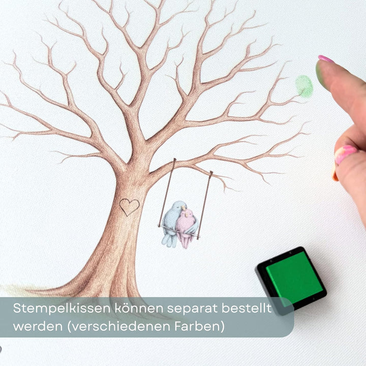 KATINGA Leinwand zur Hochzeit – Bild für Fingerabdrücke mit Baum - Personalisiert oder mit „Unsere G