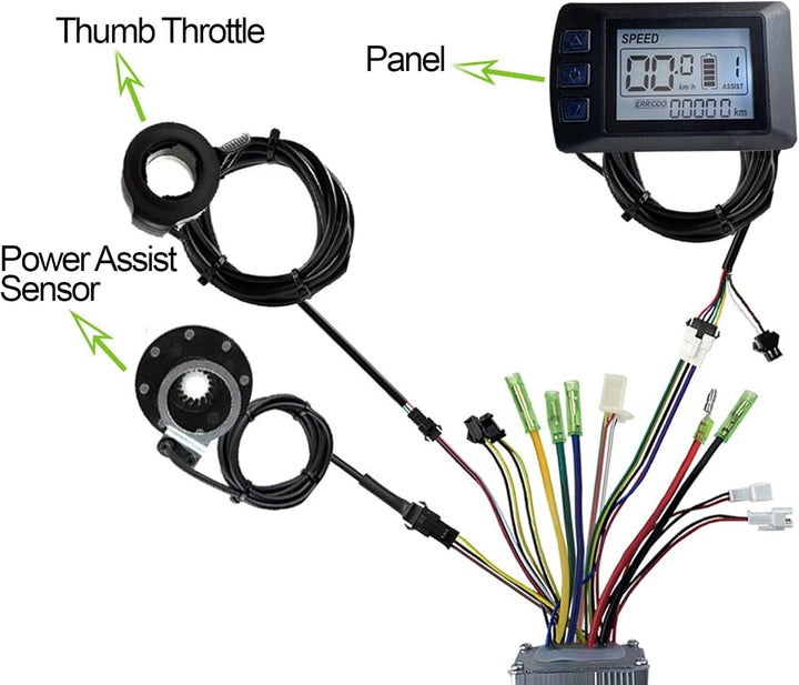 VGEBY Elektrofahrrad-Controller-Kit, Elektrofahrrad-Motorsteuerung 15A Gemeinsamer Controller 36V 48