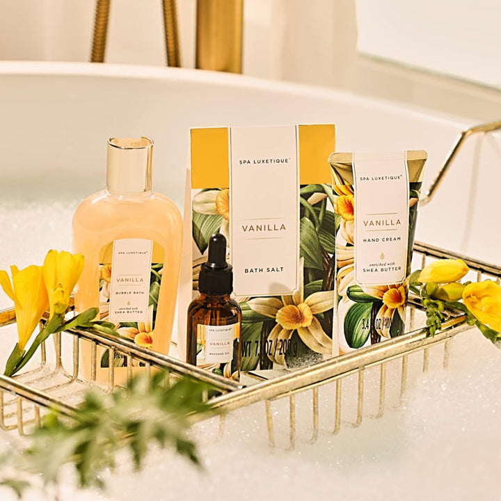 SPA LUXETIQUE Muttertagsgeschenk Geschenk für Frauen,12tlg Vanilleduft Bade Geschenkset mit Badesalz
