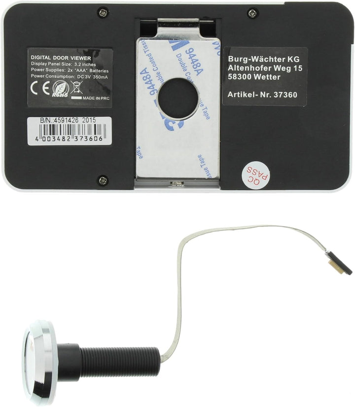 Burg Wächter Door eGuard DG 8100 elektronischer Türspion & Bosch Professional Holzspiralbohrer (Ø 14