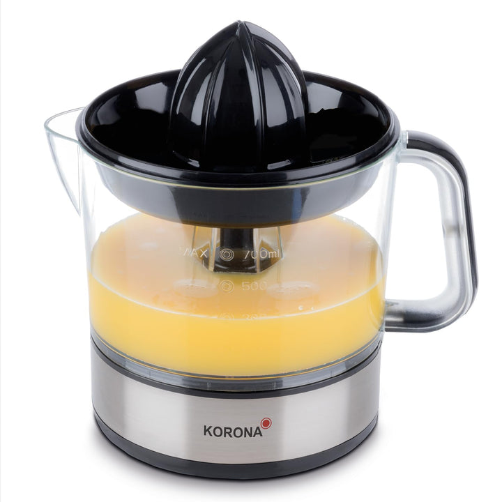 Korona 27020 Zitruspresse | 40 Watt | 0,7 L Kapazität | 2 Presskegelgrössen | Staubschutzdeckel | Re