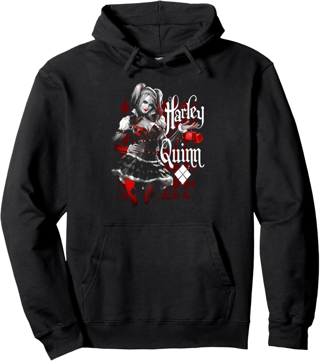 Batman: Arkham Knight Harley Quinn Dice Pullover Hoodie