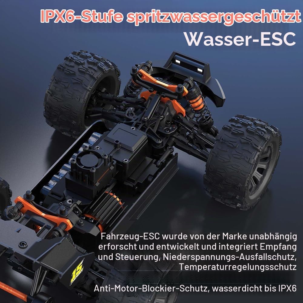 X-Verse MT14R 4WD 100KM/H Ferngesteuertes Auto, 1:14 Wasserdichtes RC Autos mit 3S Bürstenloser Moto