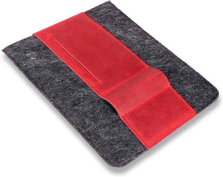 MegaGear Echtleder Tablet Hülle für iPad Pro 11 Zoll, Alle Generationen iPad Air & iPad (Rot, 11 Inc